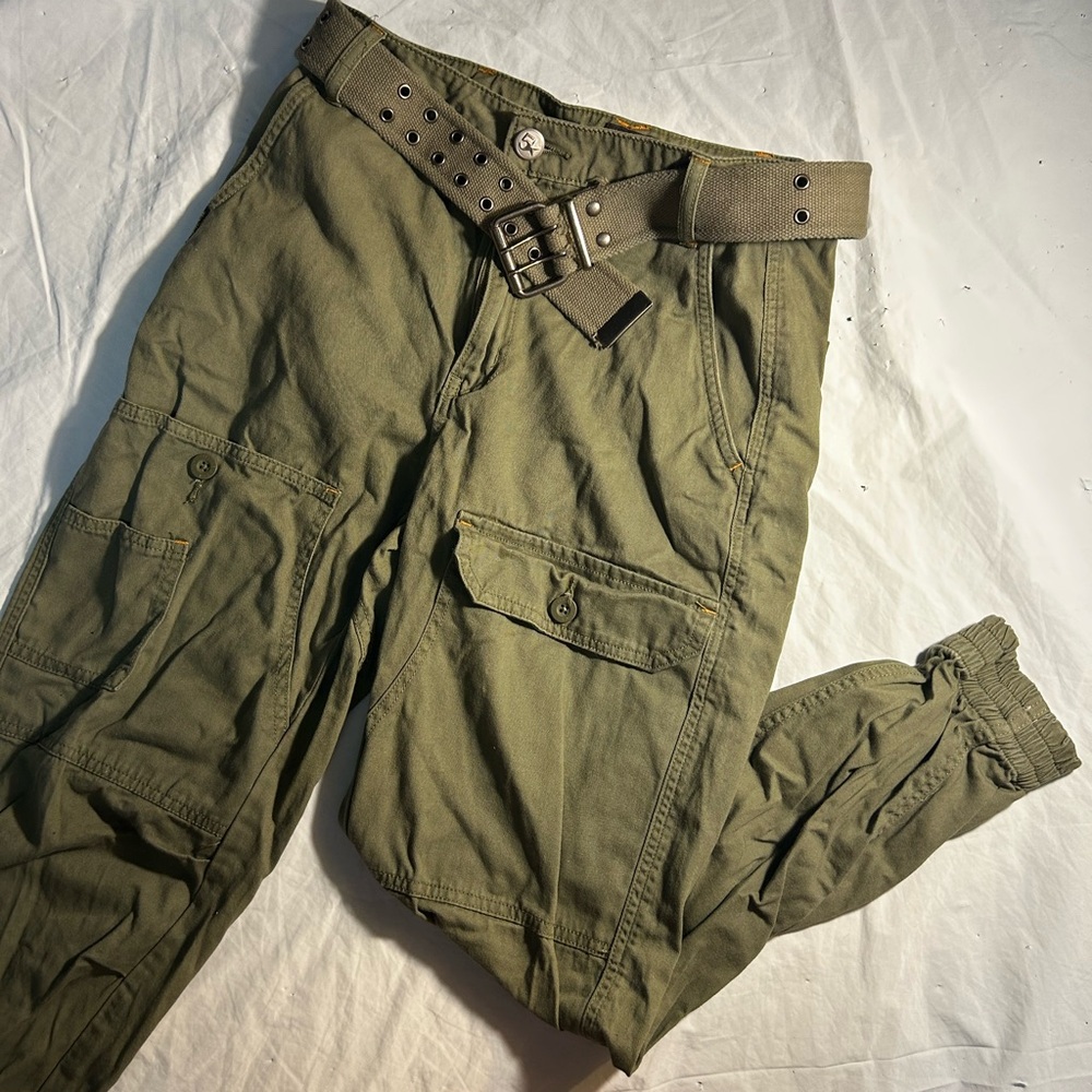 Five Star Women's Green Cargo Pants with Belt